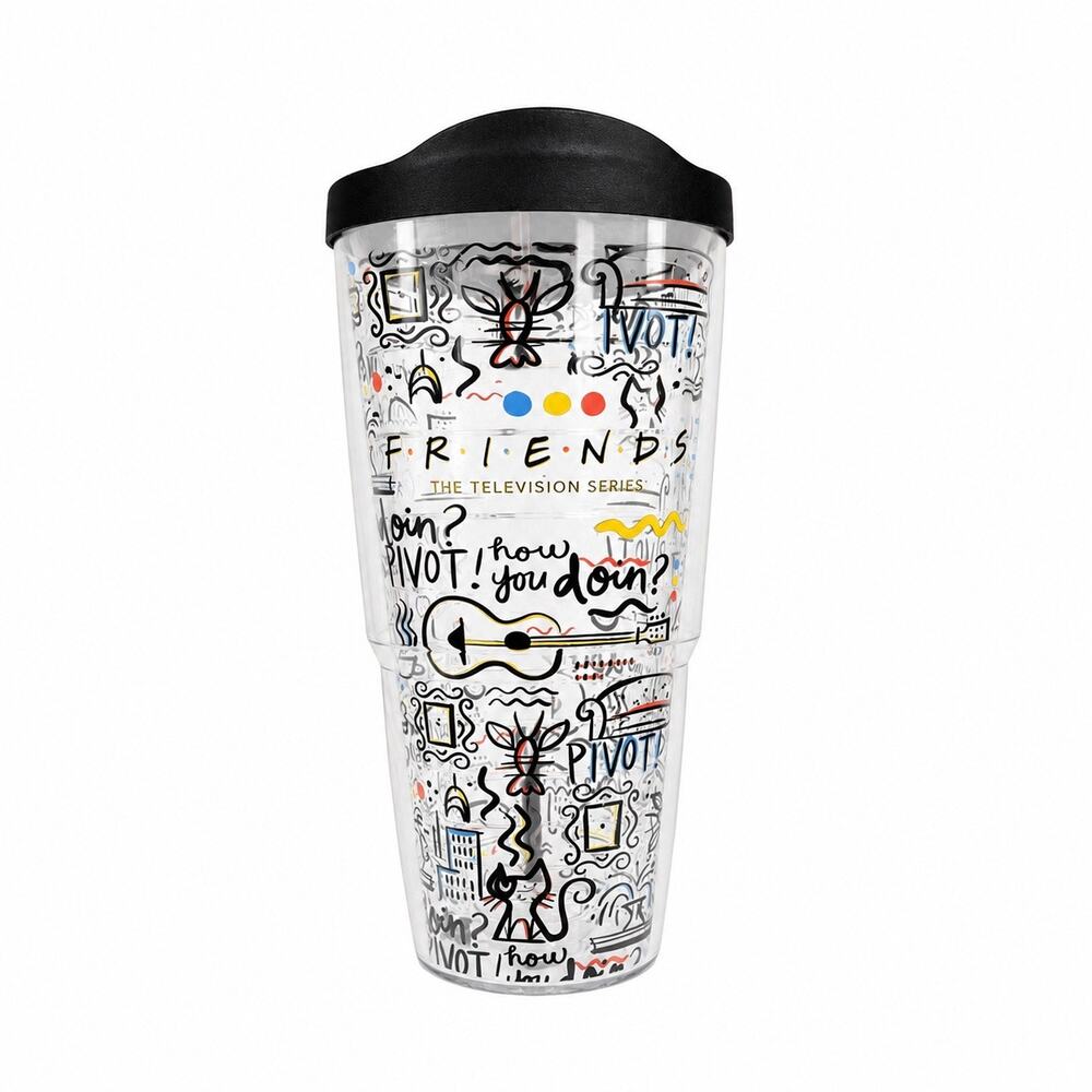 Tervis Friends TV Show 24oz Insulated Travel Tumbler Black Lid